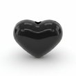 Dije Pasador Corazón Liso Negro 1.8 cm Acrílico