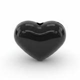 Dije Pasador Corazón Liso Negro 1.8 cm Acrílico
