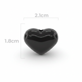 Dije Pasador Corazón Liso Negro 1.8 cm Acrílico