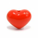 Dije Pasador Corazón Liso Rojo 1.8 cm Acrílico