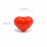 Dije Pasador Corazón Liso Rojo 1.8 cm Acrílico