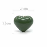 Dije Pasador Corazón Liso Verde Militar 1.8 cm Acrílico
