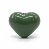 Dije Pasador Corazón Liso Verde Militar 1.8 cm Acrílico