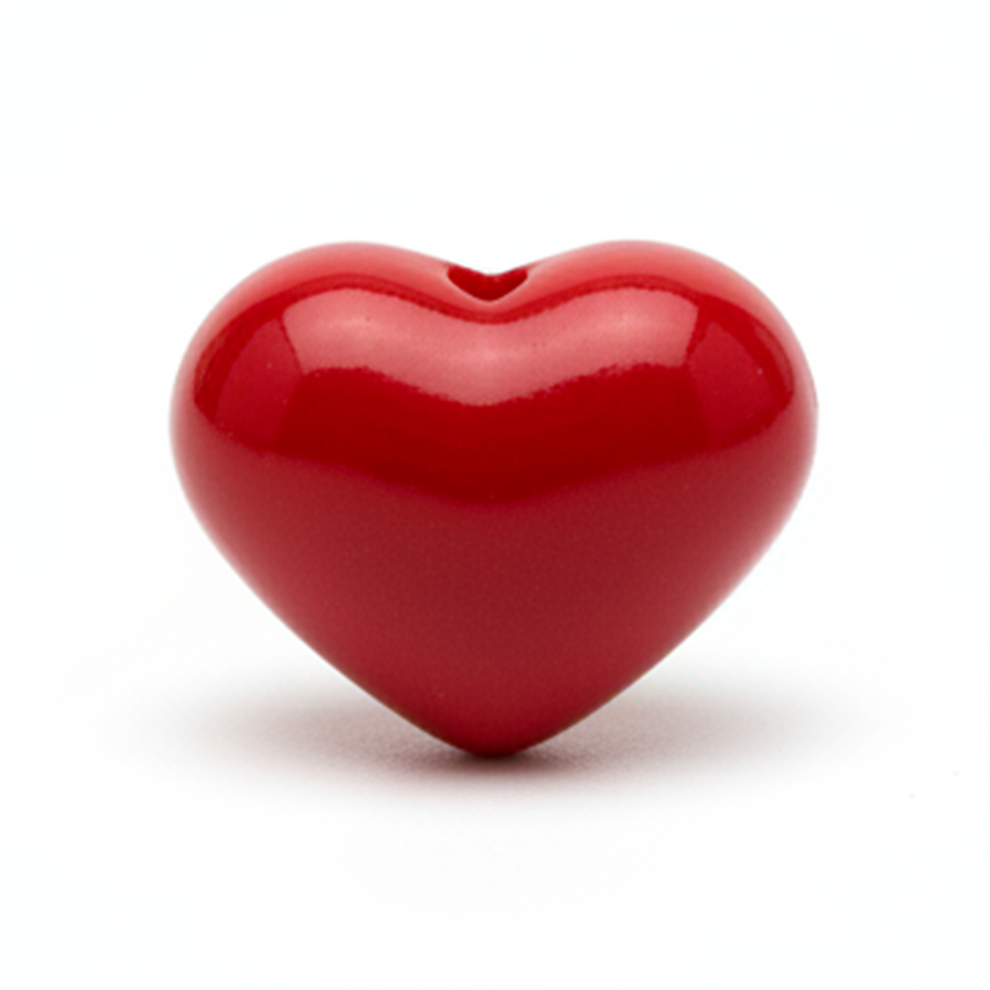 Dije Pasador Corazón Liso Vino Tinto 1.8 cm Acrílico