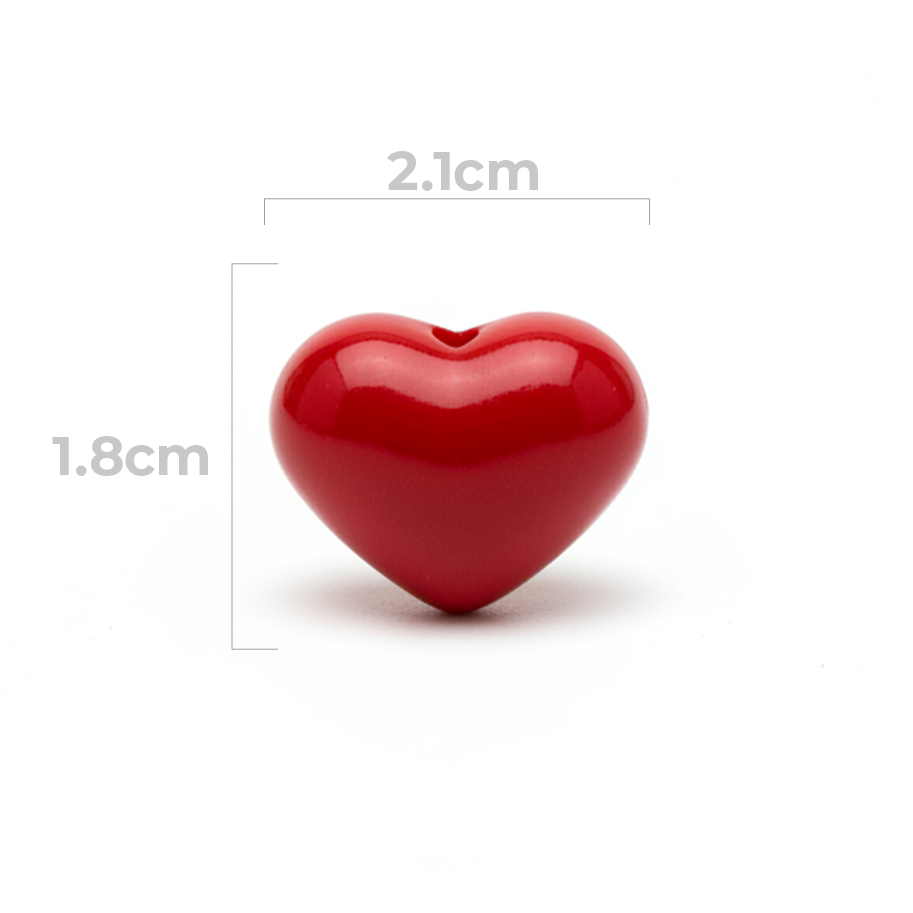 Dije Pasador Corazón Liso Vino Tinto 1.8 cm Acrílico