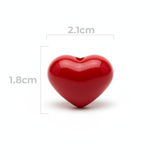 Dije Pasador Corazón Liso Vino Tinto 1.8 cm Acrílico