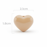 Dije Pasador Corazón Liso beige claro 1.8 cm Acrílico