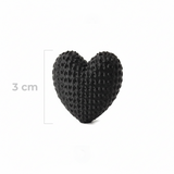 Dije Pasador Corazón Negro 3Cm Tejido Acrílico