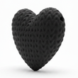 Dije Pasador Corazón Negro 3Cm Tejido Acrílico