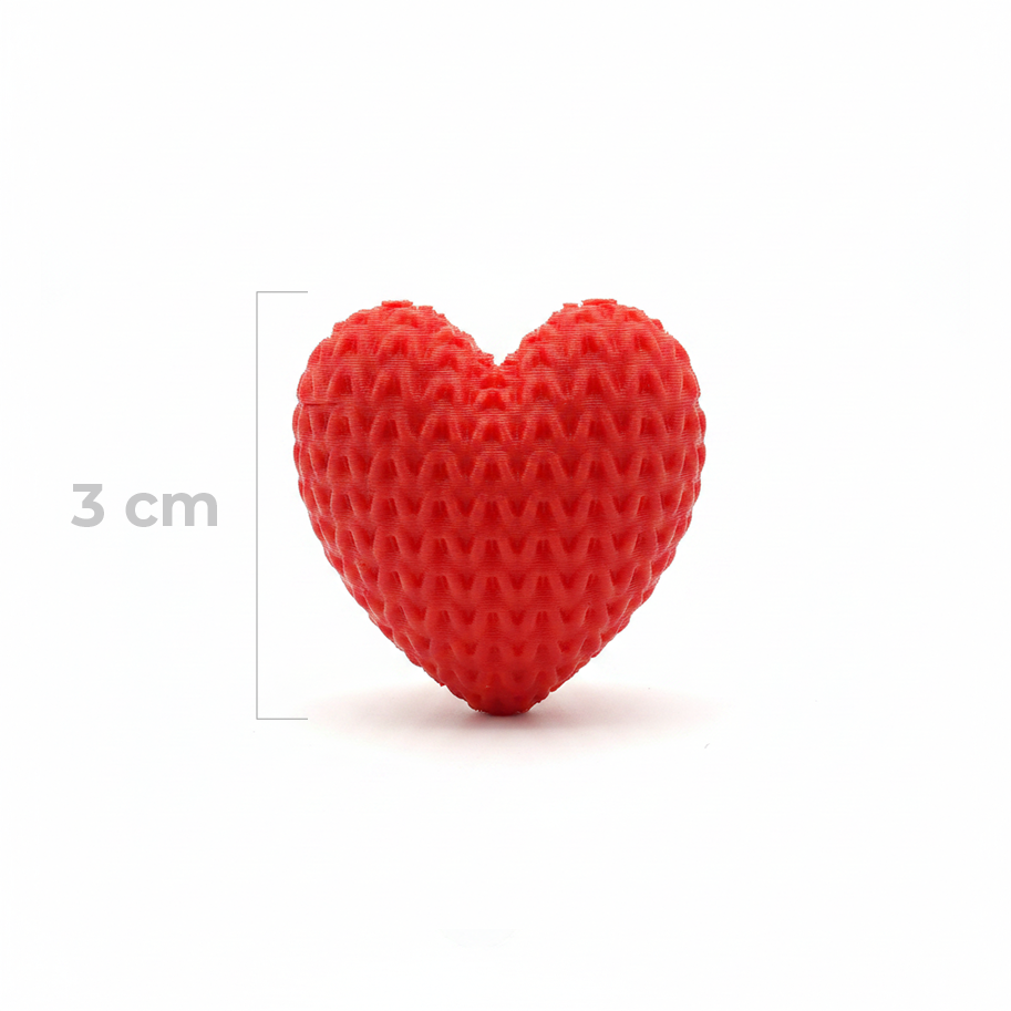 Dije Pasador Corazón Rojo 3Cm Tejido Acrílico
