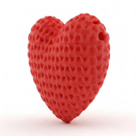 Dije Pasador Corazón Rojo 3Cm Tejido Acrílico