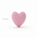 Dije Pasador Corazón Rosado 3Cm Tejido Acrílico