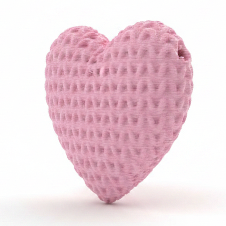 Dije Pasador Corazón Rosado 3Cm Tejido Acrílico