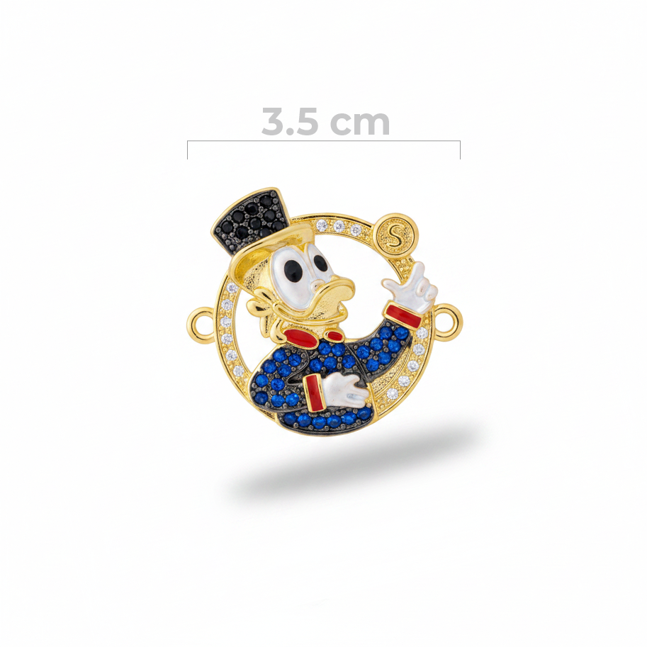 Dije Pato Para Pulsera Dorado Rodinado 3.5cm