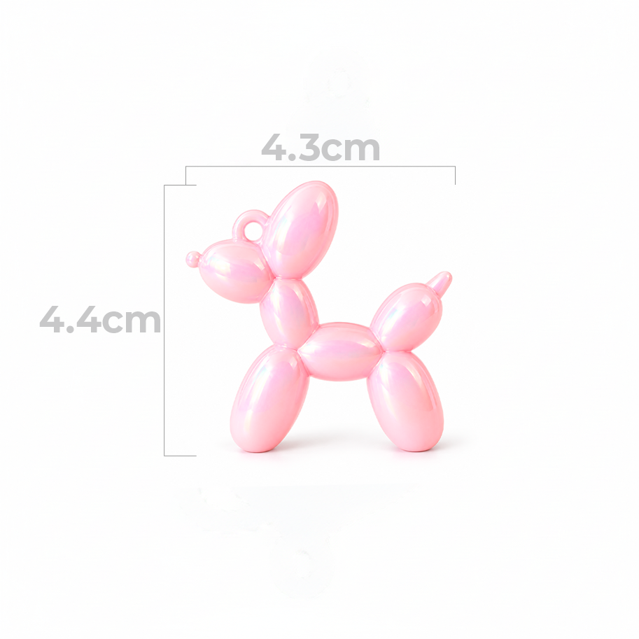 Dije Perro Globo Chunky Rosado Perlado AB