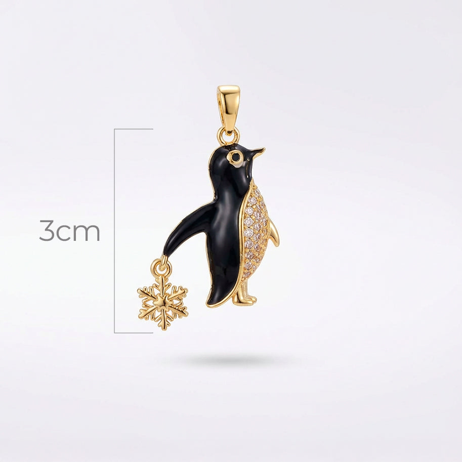 Dije Pingüino Dorado Rodinado
