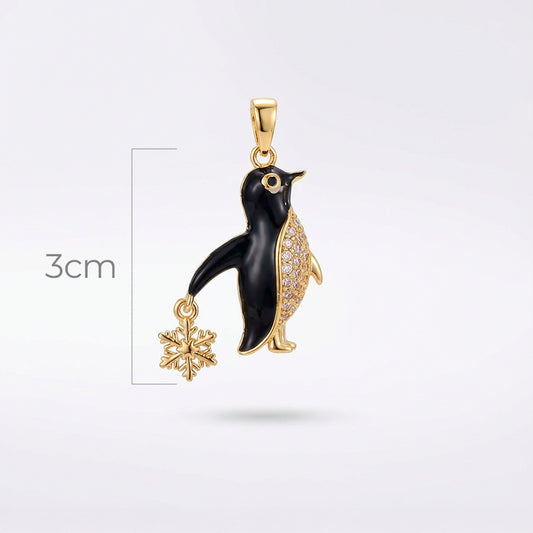 Dije Pingüino Dorado Rodinado