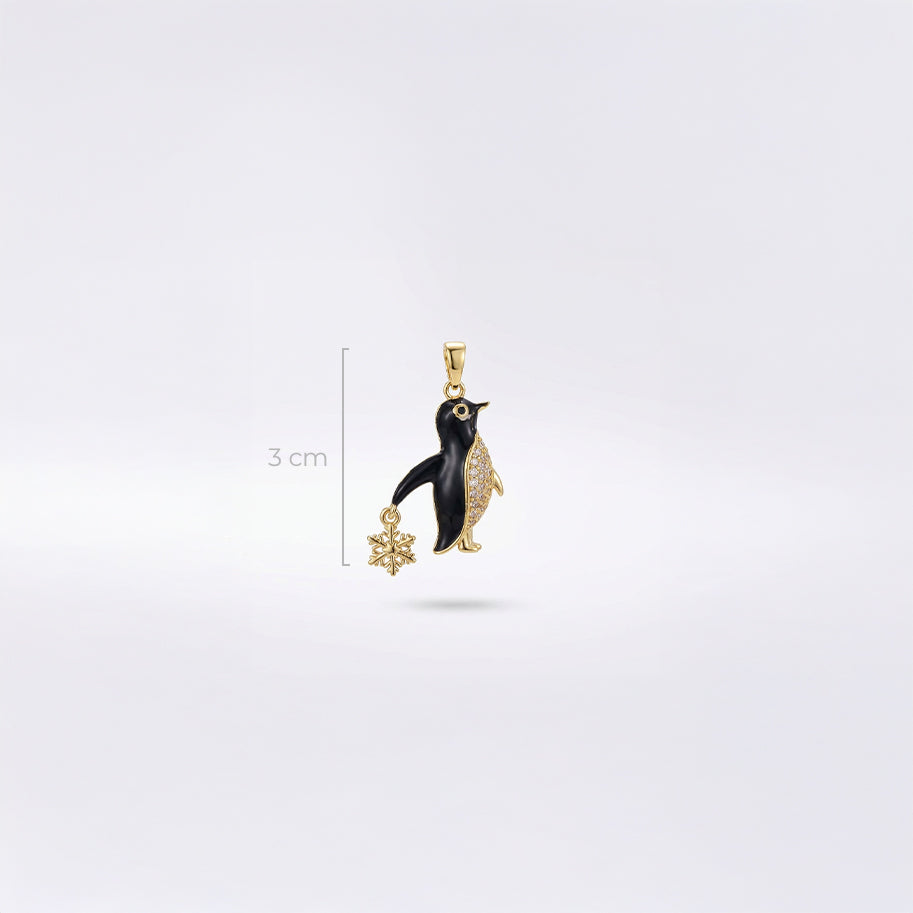 Dije Pingüino Dorado Rodinado