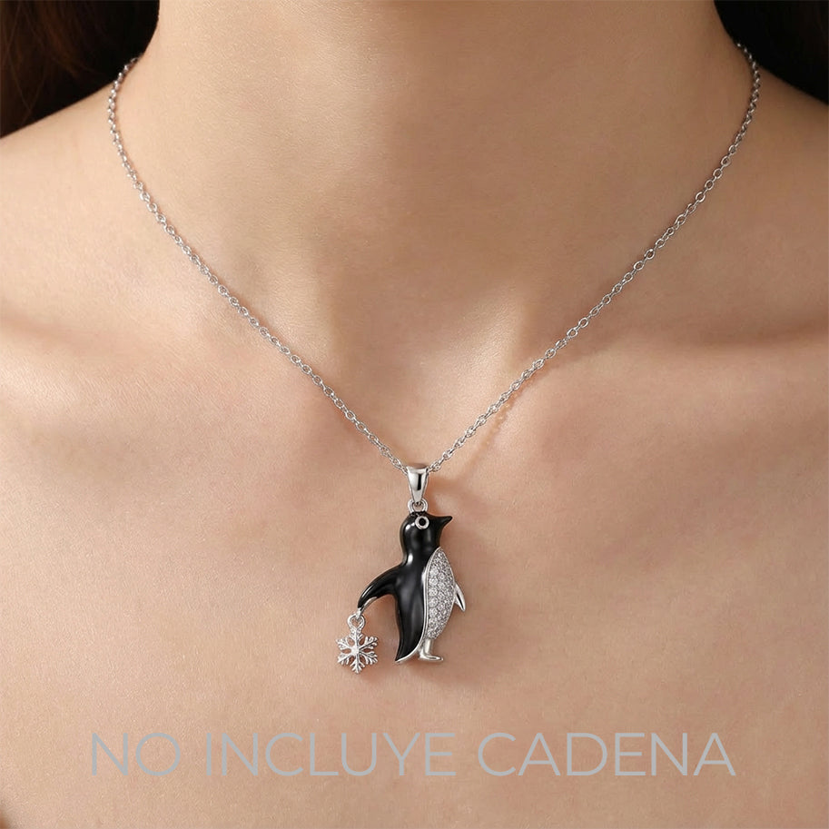 Dije Pingüino Plateado Rodinado