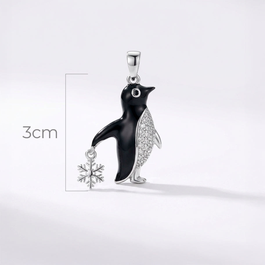 Dije Pingüino Plateado Rodinado