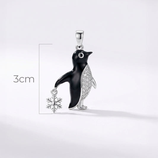 Dije Pingüino Plateado Rodinado