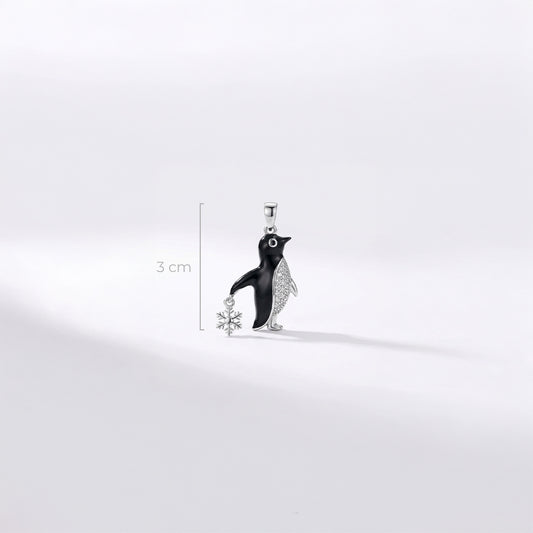 Dije Pingüino Plateado Rodinado