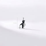 Dije Pingüino Plateado Rodinado