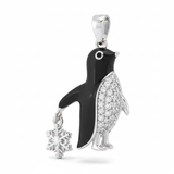 Dije Pingüino Plateado Rodinado