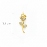 Dije Rosa Para Collar Dorado Rodinado