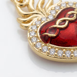 Dije Sagrado Corazón Para Collar Dorado Rodinado