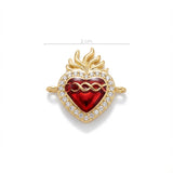 Dije Sagrado Corazón Para Pulsera Dorado Rodinado