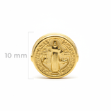 Dije San Benito 10mm Pasador Oro Laminado