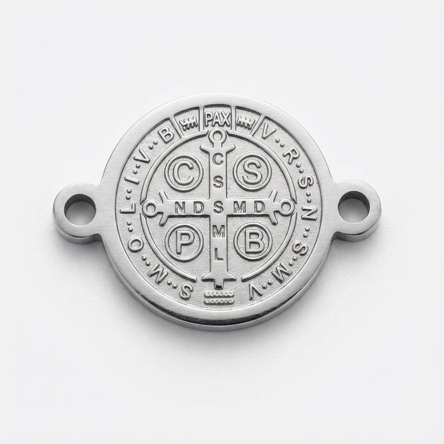 Dije San Benito 10mm pulsera plateado De Acero