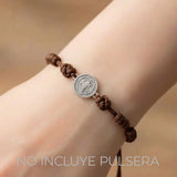 Dije San Benito 10mm pulsera plateado De Acero