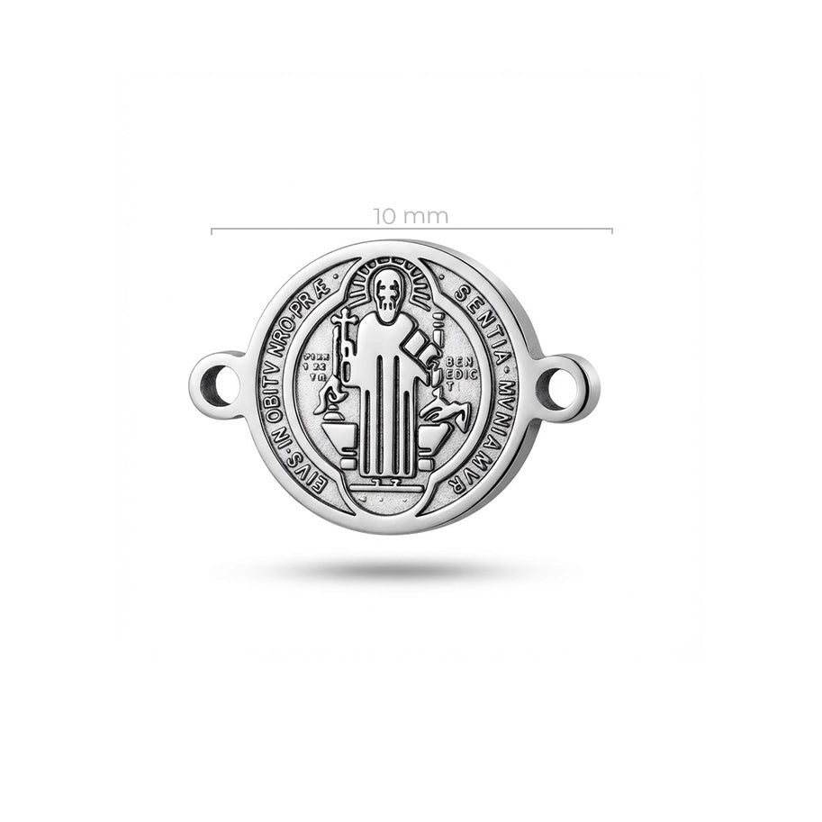 Dije San Benito 10mm pulsera plateado De Acero