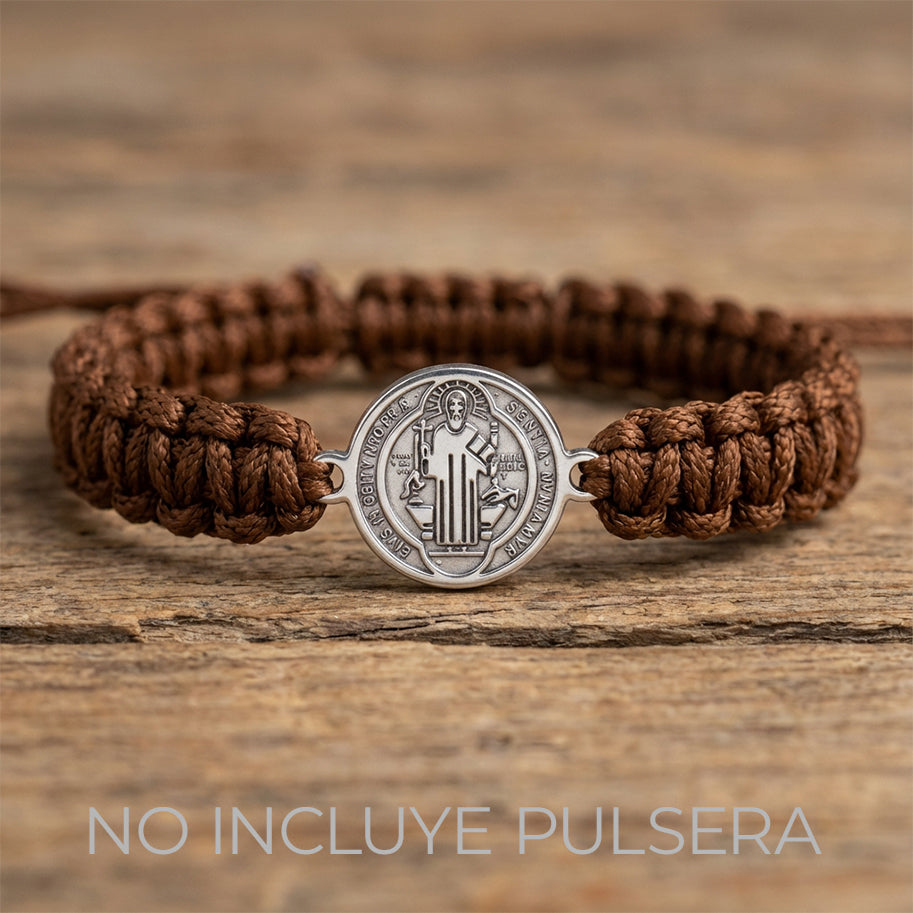 Dije San Benito 10mm pulsera plateado De Acero