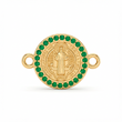 Dije San Benito 11mm Circones Verdes Para Pulsera Oro Laminado
