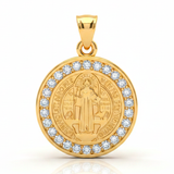 Dije San Benito Collar Dorado Rodinado