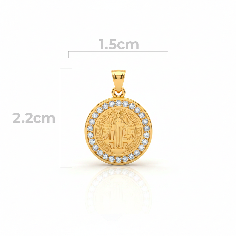 Dije San Benito Collar Dorado Rodinado
