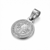 Dije San Benito Collar Plateado Rodinado