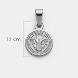 Dije San Benito Collar Plateado Rodinado