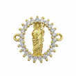 Dije San Judas Tadeo Piedra Blanca Dorado Rodinado