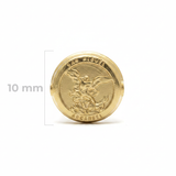 Dije San Miguel Arcangel 10mm Pasador Oro Laminado