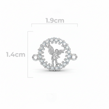 Dije San Miguel Arcangel Circón Pulsera Plateado Rodinado