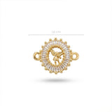 Dije San Miguel Arcangel cristal Pulsera Dorado Rodinado