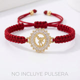 Dije San Miguel Arcangel cristal Pulsera Dorado Rodinado