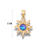 Dije Sol Rapunzel Piedra Azul Dorado Rodinado