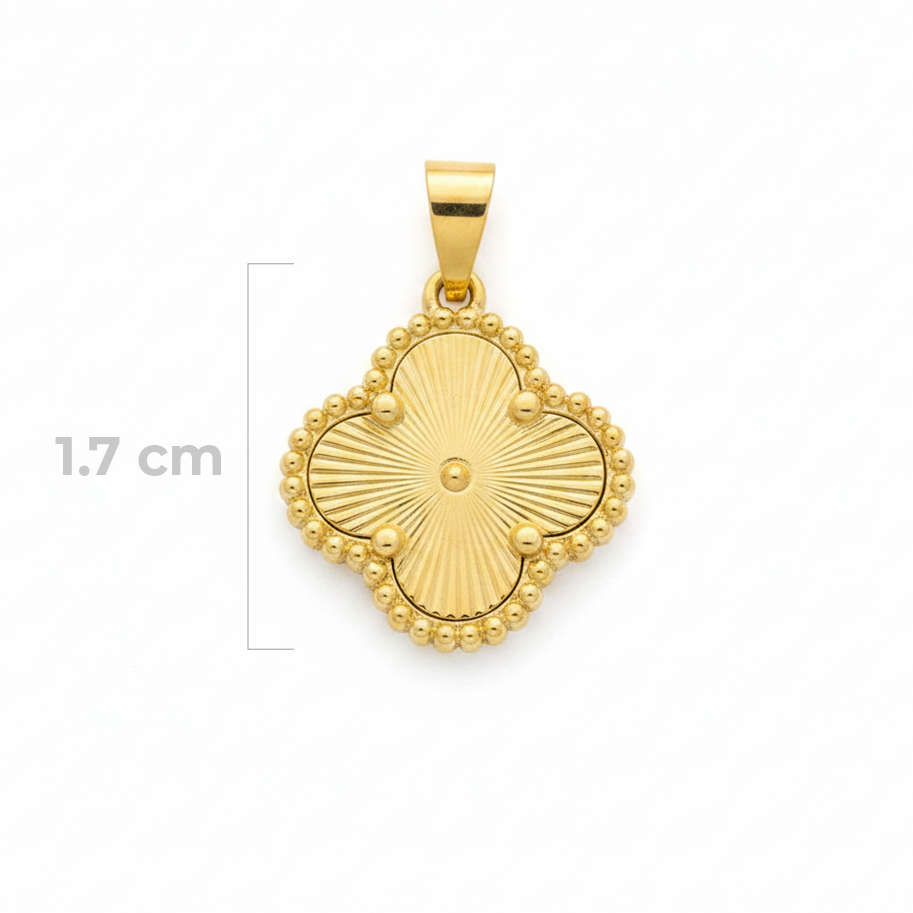 Dije Trebol Clov Diamantado Dorado Rodinado