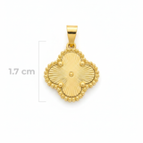 Dije Trebol Clov Diamantado Dorado Rodinado