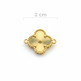 Dije Trebol Clov Diamantado Pulsera Dorado Rodinado